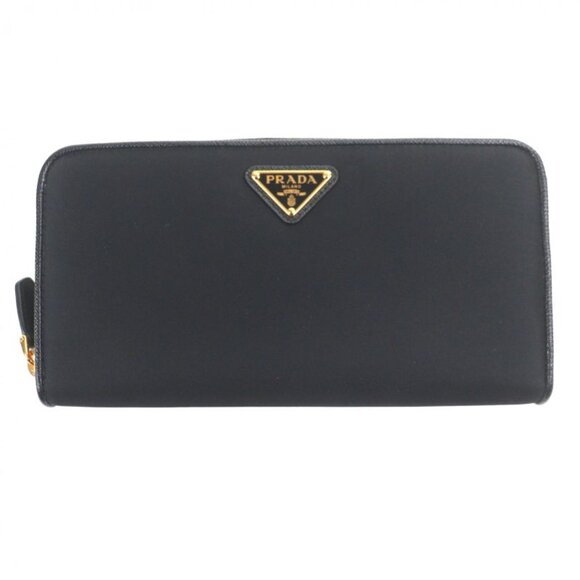 Prada Handbags - Prada Nylon Leather Zip Around Long